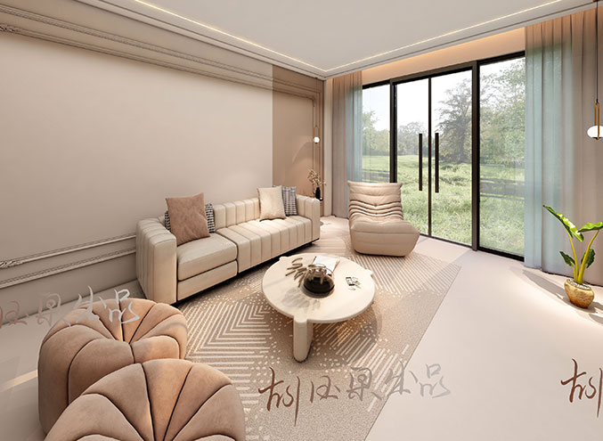 广西柳州国模裸体中国院子280平别墅奶油简欧装修案例